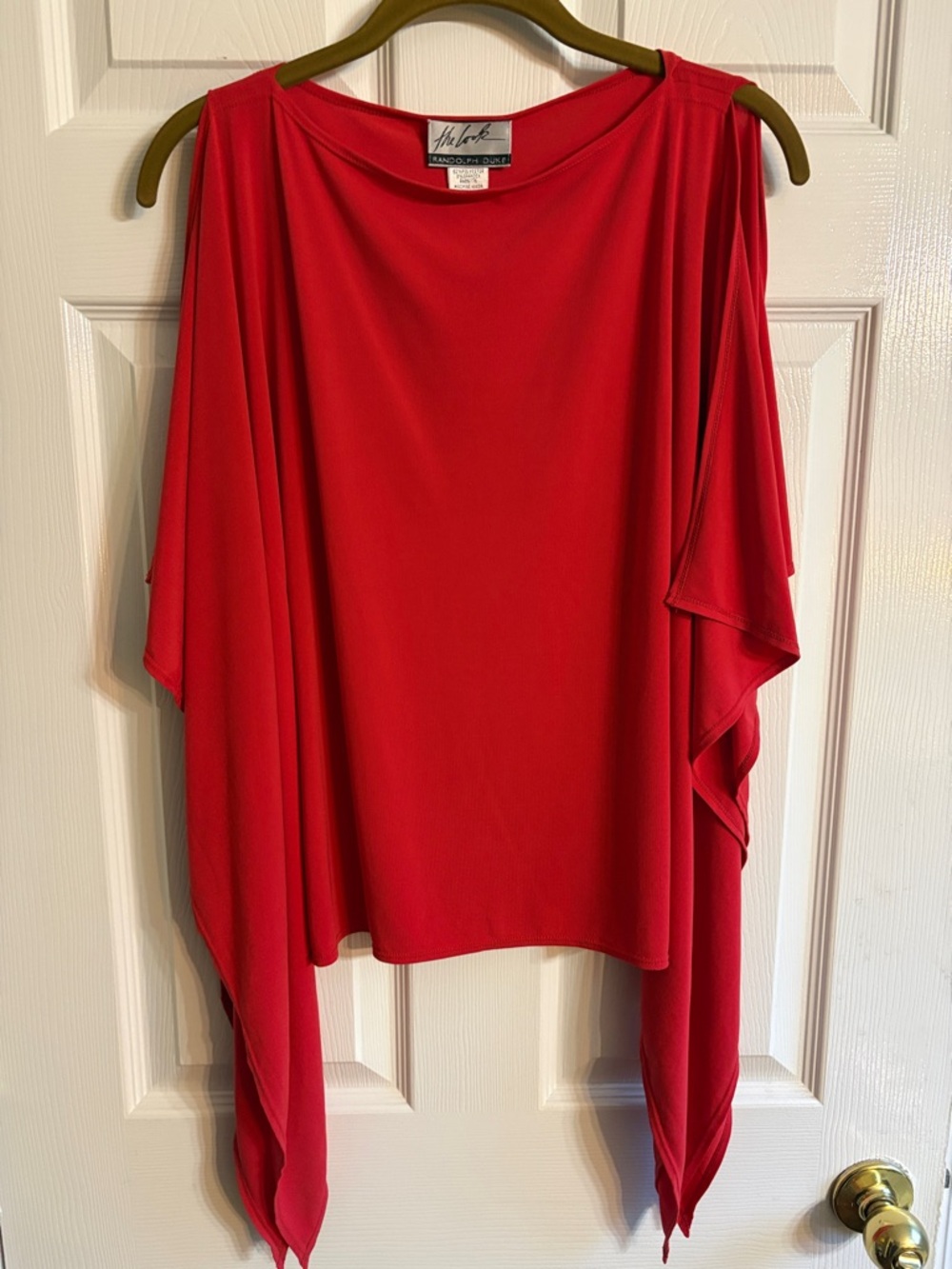 Randolph Duke Red Draped Sleeveless Women's Top